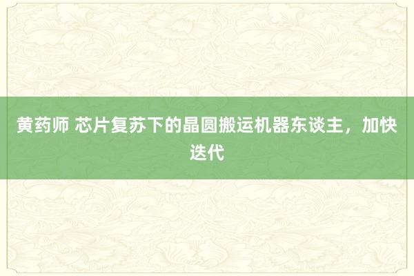 黄药师 芯片复苏下的晶圆搬运机器东谈主，加快迭代