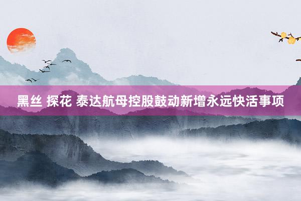 黑丝 探花 泰达航母控股鼓动新增永远快活事项