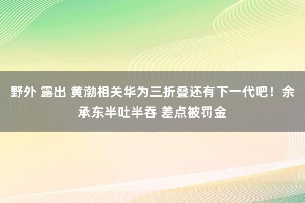 野外 露出 黄渤相关华为三折叠还有下一代吧！余承东半吐半吞 差点被罚金